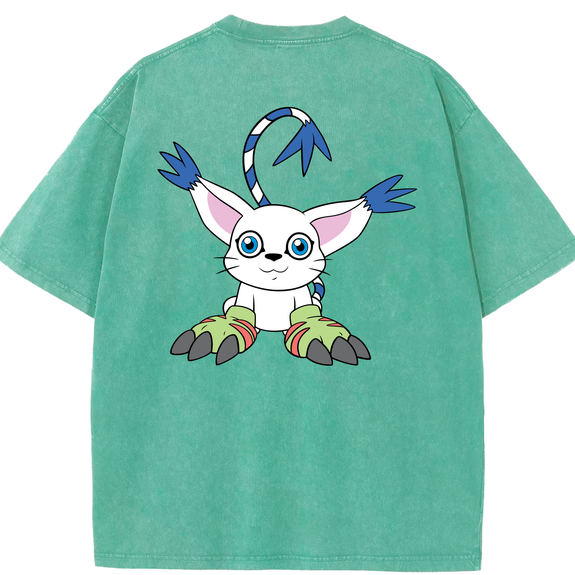 （画像用） Digimon デジタルモンスター/デジモン 綿100% ヴィンテージ風 半袖Tシャツ（背面プリント）